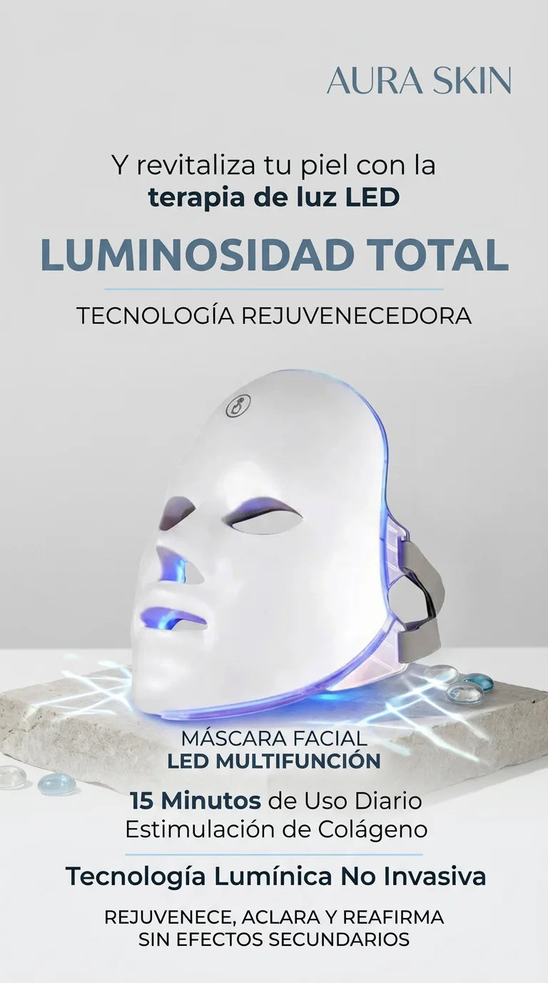 Mascara facial con luz led