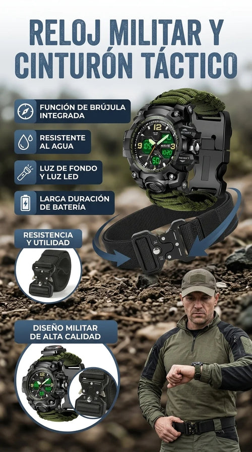 EQUIPO MILITAR TACTICO (Cinturon y Reloj)