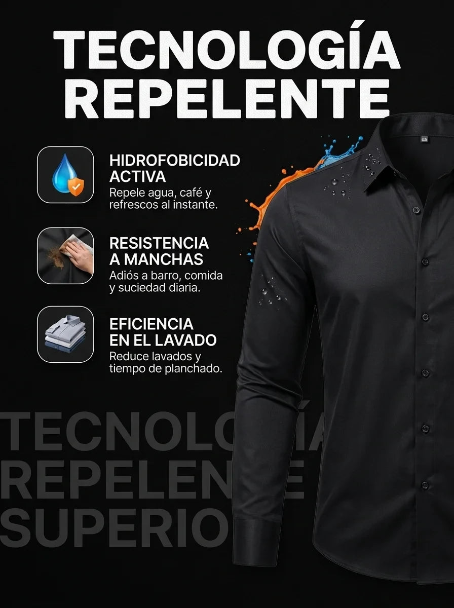 CAMISA HIDROFOBICA ANTI-MANCHAS
